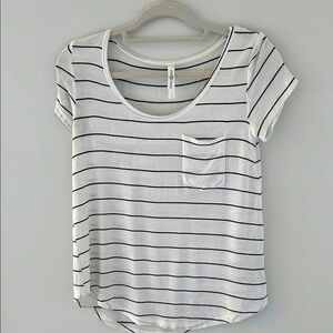 Striped White and Black Women's Top size S